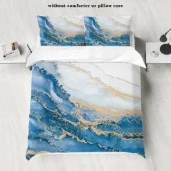 Abstract Marble Textured Duvet Cover Set - Includes Duvet Cover and Pillowcases - Elegant and Modern Design - Soft and Comfortable Fabric - Perfect for Adding a Touch of Luxury to Your Bedroom Decor - Easy to Clean and Maintain