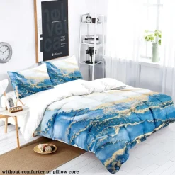 Abstract Marble Textured Duvet Cover Set - Includes Duvet Cover and Pillowcases - Elegant and Modern Design - Soft and Comfortable Fabric - Perfect for Adding a Touch of Luxury to Your Bedroom Decor - Easy to Clean and Maintain