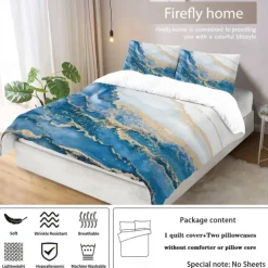 Abstract Marble Textured Duvet Cover Set - Includes Duvet Cover and Pillowcases - Elegant and Modern Design - Soft and Comfortable Fabric - Perfect for Adding a Touch of Luxury to Your Bedroom Decor - Easy to Clean and Maintain