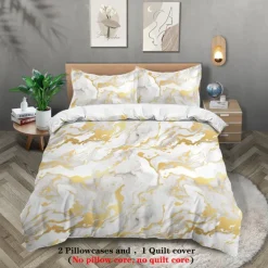 Abstract Marble Textured Duvet Cover Set - Includes Duvet Cover and Pillowcases - Elegant and Modern Design - Soft and Comfortable Fabric - Perfect for Adding a Touch of Luxury to Your Bedroom Decor - Easy to Clean and Maintain