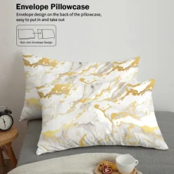 Abstract Marble Textured Duvet Cover Set - Includes Duvet Cover and Pillowcases - Elegant and Modern Design - Soft and Comfortable Fabric - Perfect for Adding a Touch of Luxury to Your Bedroom Decor - Easy to Clean and Maintain