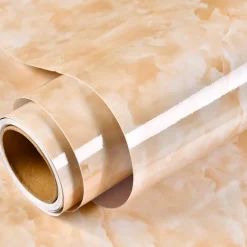 Abstract Marble Wallpaper Mural White Marble Wall Covering Sticker Peel and Stick Removable PVC/Vinyl Material Self Adhesive Wall Decor 300x60cm/118.1x23.62in for Living Room, Kitchen, Bathroom