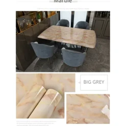 Abstract Marble Wallpaper Mural White Marble Wall Covering Sticker Peel and Stick Removable PVC/Vinyl Material Self Adhesive Wall Decor 300x60cm/118.1x23.62in for Living Room, Kitchen, Bathroom