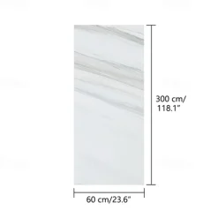 Abstract Marble Wallpaper Mural White Marble Wall Covering Sticker Peel and Stick Removable PVC/Vinyl Material Self Adhesive Wall Decor 300x60cm/118.1x23.62in for Living Room, Kitchen, Bathroom