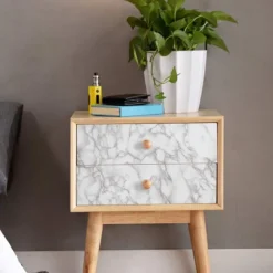 Abstract Marble Wallpaper Mural White Marble Wall Covering Sticker Peel and Stick Removable PVC/Vinyl Material Self Adhesive Wall Decor 300x60cm/118.1x23.62in for Living Room, Kitchen, Bathroom