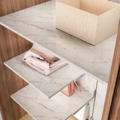 Abstract Marble Wallpaper Mural White Marble Wall Covering Sticker Peel and Stick Removable PVC/Vinyl Material Self Adhesive Wall Decor 300x60cm/118.1x23.62in for Living Room, Kitchen, Bathroom