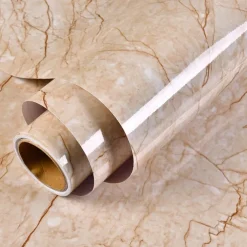 Abstract Marble Wallpaper Mural White Marble Wall Covering Sticker Peel and Stick Removable PVC/Vinyl Material Self Adhesive Wall Decor 300x60cm/118.1x23.62in for Living Room, Kitchen, Bathroom