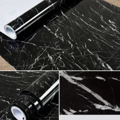 Abstract Marble Wallpaper Mural White Marble Wall Covering Sticker Peel and Stick Removable PVC/Vinyl Material Self Adhesive Wall Decor 300x60cm/118.1x23.62in for Living Room, Kitchen, Bathroom