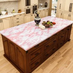 Abstract Marble Wallpaper Mural White Marble Wall Covering Sticker Peel and Stick Removable PVC/Vinyl Material Self Adhesive Wall Decor 300x60cm/118.1x23.62in for Living Room, Kitchen, Bathroom