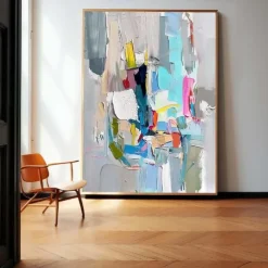 Abstract painting Handmade Modern colorful pattle knife oil painting Hand Painted Wall Art Abstract Paintings On Canvas Acrylic Sea oil painting Wall Art Ocean Fine Art oil painting fro bedroom art