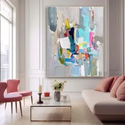 Abstract painting Handmade Modern colorful pattle knife oil painting Hand Painted Wall Art Abstract Paintings On Canvas Acrylic Sea oil painting Wall Art Ocean Fine Art oil painting fro bedroom art