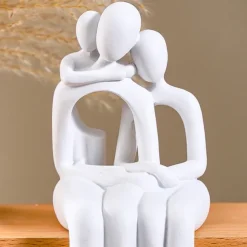 Abstract Parent-Child Reading Figurine, Minimalist Resin Tabletop Decor, Family Bonding Statue for Home, Dining Room, Party, and Gathering Decoration