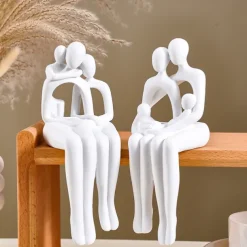 Abstract Parent-Child Reading Figurine, Minimalist Resin Tabletop Decor, Family Bonding Statue for Home, Dining Room, Party, and Gathering Decoration