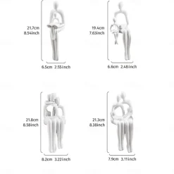 Abstract Parent-Child Reading Figurine, Minimalist Resin Tabletop Decor, Family Bonding Statue for Home, Dining Room, Party, and Gathering Decoration