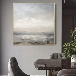 Abstract Skyline Painting hand painted Extra large wall art pain ting handmade gray landscape painting on canvas large wall art gold abstract mordern painting for Bedroom Living room painting