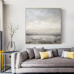 Abstract Skyline Painting hand painted Extra large wall art pain ting handmade gray landscape painting on canvas large wall art gold abstract mordern painting for Bedroom Living room painting