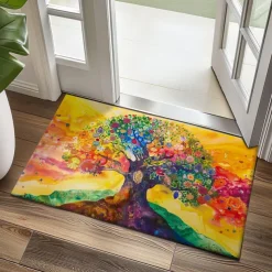 Abstract Tree of Life Doormat Floor Mats Washable Rugs Kitchen Mat Non-Slip Oil Proof Rug Indoor Outdoor Mat Bedroom Decor Bathroom Mat Entrance Rug