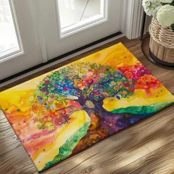 Abstract Tree of Life Doormat Floor Mats Washable Rugs Kitchen Mat Non-Slip Oil Proof Rug Indoor Outdoor Mat Bedroom Decor Bathroom Mat Entrance Rug