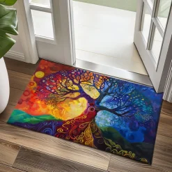 Abstract Tree of Life Doormat Floor Mats Washable Rugs Kitchen Mat Non-Slip Oil Proof Rug Indoor Outdoor Mat Bedroom Decor Bathroom Mat Entrance Rug