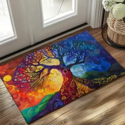 Abstract Tree of Life Doormat Floor Mats Washable Rugs Kitchen Mat Non-Slip Oil Proof Rug Indoor Outdoor Mat Bedroom Decor Bathroom Mat Entrance Rug