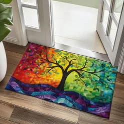 Abstract Tree of Life Doormat Floor Mats Washable Rugs Kitchen Mat Non-Slip Oil Proof Rug Indoor Outdoor Mat Bedroom Decor Bathroom Mat Entrance Rug