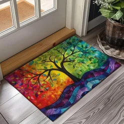Abstract Tree of Life Doormat Floor Mats Washable Rugs Kitchen Mat Non-Slip Oil Proof Rug Indoor Outdoor Mat Bedroom Decor Bathroom Mat Entrance Rug