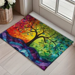 Abstract Tree of Life Doormat Floor Mats Washable Rugs Kitchen Mat Non-Slip Oil Proof Rug Indoor Outdoor Mat Bedroom Decor Bathroom Mat Entrance Rug