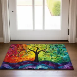Abstract Tree of Life Doormat Floor Mats Washable Rugs Kitchen Mat Non-Slip Oil Proof Rug Indoor Outdoor Mat Bedroom Decor Bathroom Mat Entrance Rug