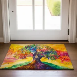 Abstract Tree of Life Doormat Floor Mats Washable Rugs Kitchen Mat Non-Slip Oil Proof Rug Indoor Outdoor Mat Bedroom Decor Bathroom Mat Entrance Rug