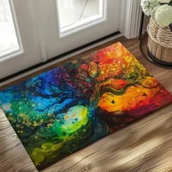 Abstract Tree of Life Doormat Floor Mats Washable Rugs Kitchen Mat Non-Slip Oil Proof Rug Indoor Outdoor Mat Bedroom Decor Bathroom Mat Entrance Rug