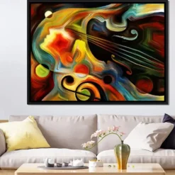 Abstract Wall Art Canvas Violin Mind Prints and Posters Abstract Pictures Decorative Fabric Painting For Living Room Pictures No Frame