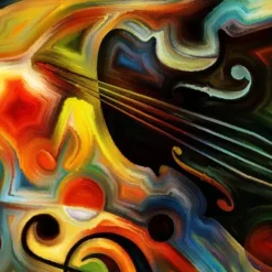 Abstract Wall Art Canvas Violin Mind Prints and Posters Abstract Pictures Decorative Fabric Painting For Living Room Pictures No Frame