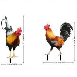 Acrylic 2D Lawn Stake Garden Chicken Stake Flat Decorative Panel Garden Decor Stakes Chicken Yards Art Decorative Lawn Sign Chicken Stake Sign Chicken Ornament Yard Ornament Outdoor