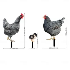Acrylic 3d Simulation Cock Courtyard Ground Plug Yard Art Garden Outdoor Decor