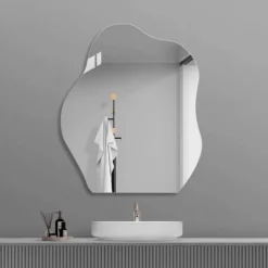 Acrylic Mirror Wall Sticker - Self-Adhesive, Irregular Cloud Design for Bathroom, Dressing Table, and Wardrobe - No Drilling Required