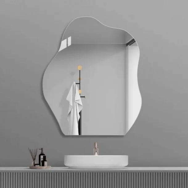 Acrylic Mirror Wall Sticker - Self-Adhesive, Irregular Cloud Design for Bathroom, Dressing Table, and Wardrobe - No Drilling Required