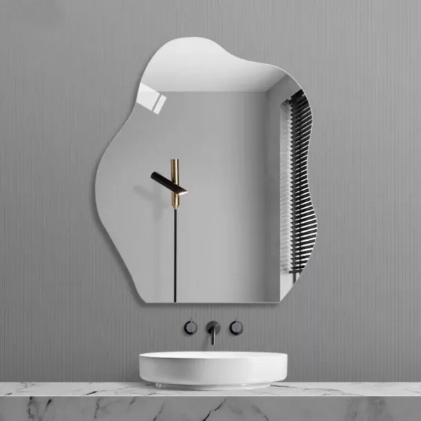 Acrylic Mirror Wall Sticker - Self-Adhesive, Irregular Cloud Design for Bathroom, Dressing Table, and Wardrobe - No Drilling Required