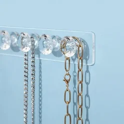 Acrylic Necklace Stand with Elegant Diamond Design, Durable Jewelry Display Holder for Necklaces, Chains & Pendants, Perfect for Showcases, Stores, and Home Organization