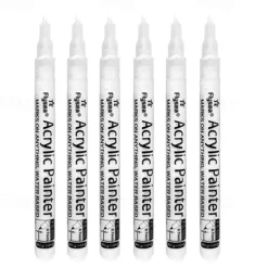 Acrylic Paint Pens 6pcs/Pack Black White Paint Markers Paint Pens For Rock Painting Stone Ceramic Glass Wood Plastic Glass Metal CanvasDrawing Water-Based Acrylic Paint SetsPerfect For Easter Dec