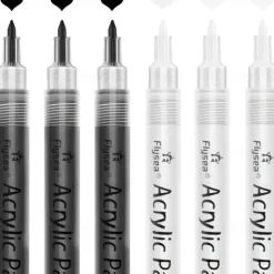 Acrylic Paint Pens 6pcs/Pack Black White Paint Markers Paint Pens For Rock Painting Stone Ceramic Glass Wood Plastic Glass Metal CanvasDrawing Water-Based Acrylic Paint SetsPerfect For Easter Dec