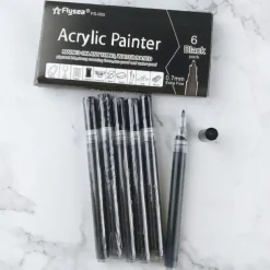 Acrylic Paint Pens 6pcs/Pack Black White Paint Markers Paint Pens For Rock Painting Stone Ceramic Glass Wood Plastic Glass Metal CanvasDrawing Water-Based Acrylic Paint SetsPerfect For Easter Dec