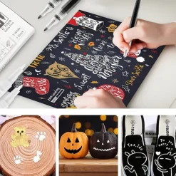 Acrylic Paint Pens 6pcs/Pack Black White Paint Markers Paint Pens For Rock Painting Stone Ceramic Glass Wood Plastic Glass Metal CanvasDrawing Water-Based Acrylic Paint SetsPerfect For Easter Dec