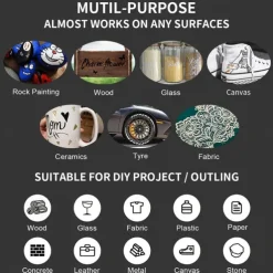 Acrylic Paint Pens 6pcs/Pack Black White Paint Markers Paint Pens For Rock Painting Stone Ceramic Glass Wood Plastic Glass Metal CanvasDrawing Water-Based Acrylic Paint SetsPerfect For Easter Dec