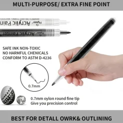 Acrylic Paint Pens 6pcs/Pack Black White Paint Markers Paint Pens For Rock Painting Stone Ceramic Glass Wood Plastic Glass Metal CanvasDrawing Water-Based Acrylic Paint SetsPerfect For Easter Dec