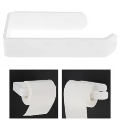 Acrylic Toilet Paper Holder Self Adhesive Tissue Rack Wall Mounted Bathroom Kitchen Roll Hook Modern Black Hanger