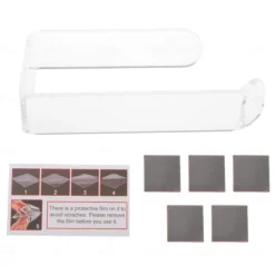 Acrylic Toilet Paper Holder Self Adhesive Tissue Rack Wall Mounted Bathroom Kitchen Roll Hook Modern Black Hanger