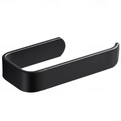 Acrylic Toilet Paper Holder Self Adhesive Tissue Rack Wall Mounted Bathroom Kitchen Roll Hook Modern Black Hanger