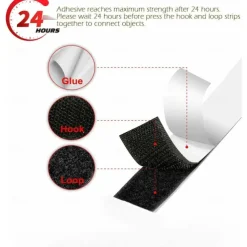 Adhesive Hook and Loop Mosquito Net for Windows Self Tape Velcro Tapes Mosquito Net Tape Mounting Tape for Office Multipurpose