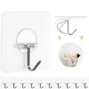 Adhesive Hooks for Hanging Heavy Duty Wall Hooks Self Adhesive Towel Coat Hooks Waterproof Transparent Hooks for Bathroom Shower Kitchen Keys Door Outdoor Home Improvement Utility Hook