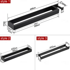 Adhesive Towel Bar with Hook, SUS304 Stainless Steel Hand Towel Holder for Bathroom, Towel Rack for Rolled Towels 40cm